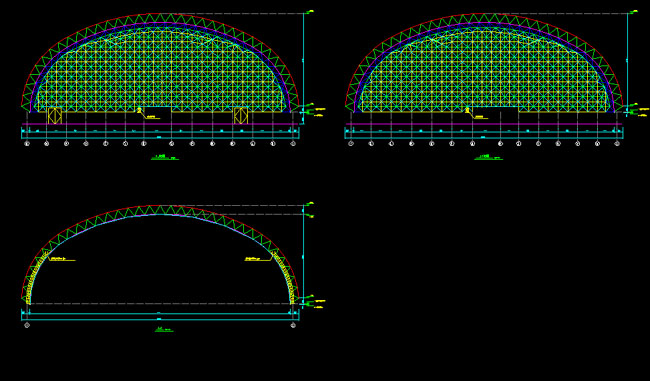 门头沟跨度110米，拱高35_7米煤棚网架